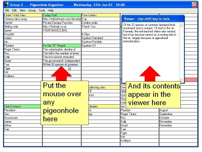 ! - Pigeonhole Organizer 1.01.00 screenshot