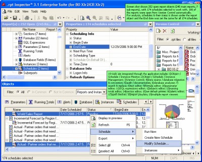 .rpt Inspector Enterprise Suite (for BO XI / CR XI 3.12 screenshot