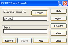 007 MP3 Sound Recorder 1.3 screenshot 007 MP3 Sound Recorder 1.3 screenshot