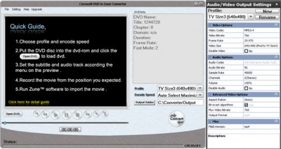 #1 DVD to Zune Converter 3.22 screenshot #1 DVD to Zune Converter 3.22 screenshot
