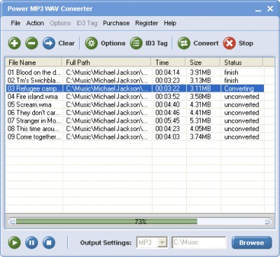 !1 Power MP3 WAV Converter 1.10 screenshot !1 Power MP3 WAV Converter 1.10 screenshot