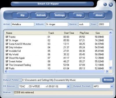 #1 Smart CD Ripper 5.7 screenshot #1 Smart CD Ripper 5.7 screenshot