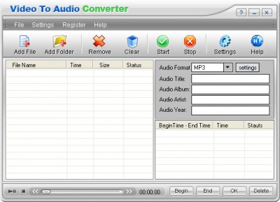 #1 Video to Audio Converter 1.00 screenshot #1 Video to Audio Converter 1.00 screenshot