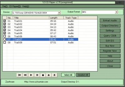 123 CD Ripper 2.10 screenshot