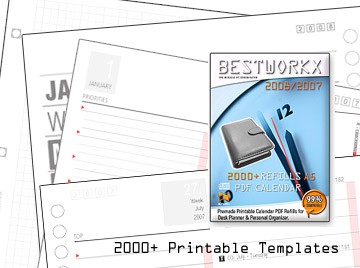 2000+ MOOD Calendar A5 Refills 2007-2008 A5MOOD2007 screenshot