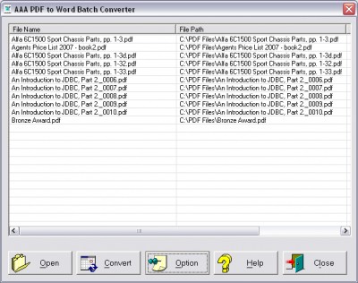 3A PDF to Word Bch Converter 2.0 screenshot