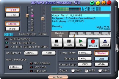 3D MP3 Sound Recorder G2 RL 4.03 screenshot