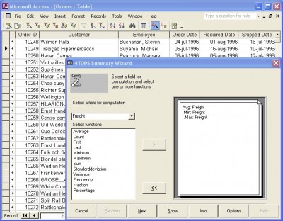 4TOPS Data Analysis for MS Access XP/03 4.2 screenshot