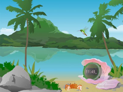7art Tropical Clock ScreenSaver 1.5 screenshot