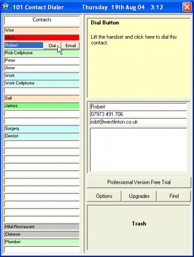 a 101 Contacts 1.01 screenshot a 101 Contacts 1.01 screenshot