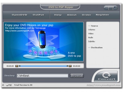 A-one DVD to PSP Ripper 6.42 screenshot A-one DVD to PSP Ripper 6.42 screenshot