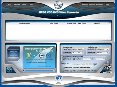 A-Z MPEG VCD DVD Video Converter 4.16 screenshot