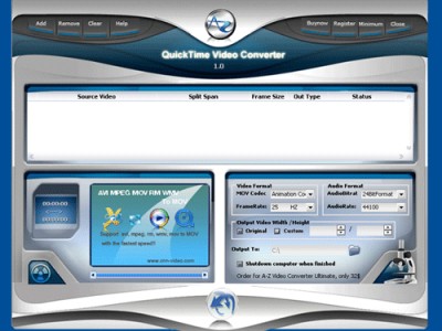 A-Z QuickTime Video Converter 4.39 screenshot A-Z QuickTime Video Converter 4.39 screenshot
