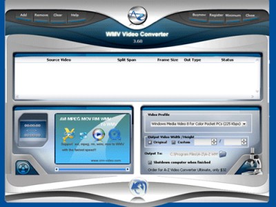 A-Z WMV Video Converter 4.29 screenshot A-Z WMV Video Converter 4.29 screenshot