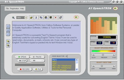 A1 SpeechTRON 1.0 screenshot A1 SpeechTRON 1.0 screenshot