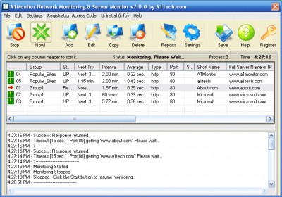 A1Monitor Network Monitor TCP or Web 6.1.70 screenshot
