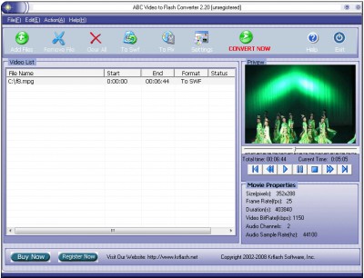 ABC Video to Flash Converter 2.20 screenshot
