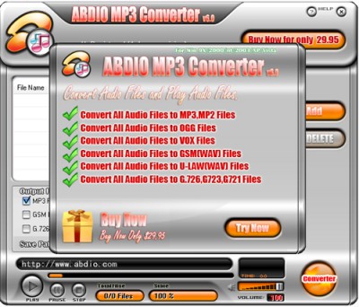 Abdio MP3 Converter 6.6 screenshot