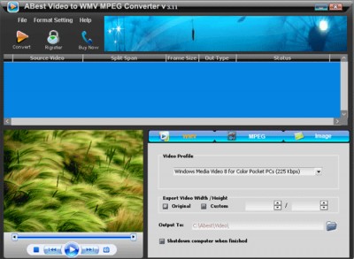 ABest Video to WMV MPEG Converter 3.11 screenshot ABest Video to WMV MPEG Converter 3.11 screenshot