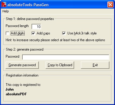 absoluteTools-PassGen 1.0.0.0 screenshot absoluteTools-PassGen 1.0.0.0 screenshot