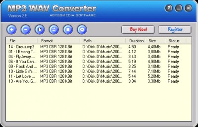AbyssMedia MP3 to WAV Converter 2.85 screenshot AbyssMedia MP3 to WAV Converter 2.85 screenshot