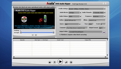 ACALA - DVD Audio Ripper 2.9.5.924 screenshot