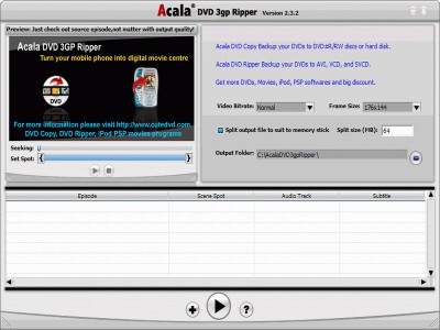 Acala DVD 3gp Ripper 1.8.1.76 screenshot Acala DVD 3gp Ripper 1.8.1.76 screenshot