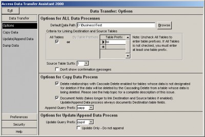 Access Data Transfer Assistant 2000 3.3 screenshot Access Data Transfer Assistant 2000 3.3 screenshot