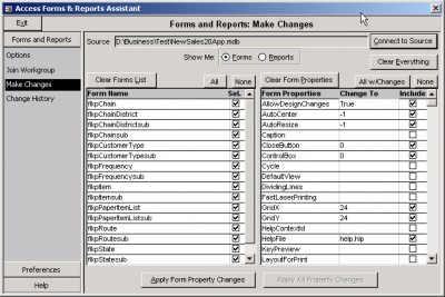 Access Forms and Reports Assistant 2.0 screenshot
