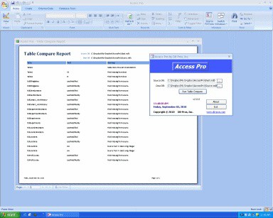 Access Pro Table Compare 2.2.0 screenshot Access Pro Table Compare 2.2.0 screenshot