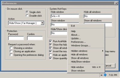 AceHide 1.5 screenshot