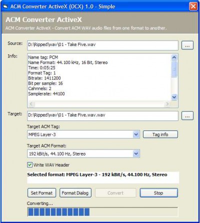 ACM Converter ActiveX (OCX) 1.0 screenshot