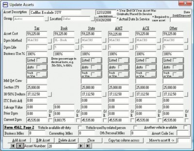 AcQuest Pro Depreciation 5.06 screenshot