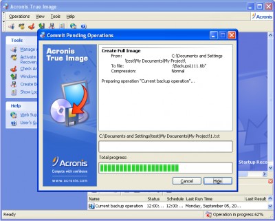 Acronis True Image 10 Home 0807.97 10.7.3 screenshot Acronis True Image 10 Home 0807.97 10.7.3 screenshot