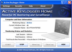 Active Keylogger Home 2.1.6 screenshot Active Keylogger Home 2.1.6 screenshot