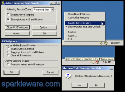 Active Scripting Fast Disable 1.5 screenshot Active Scripting Fast Disable 1.5 screenshot