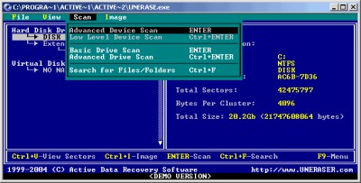Active UNERASER - Data Recovery Software 3.0 screenshot