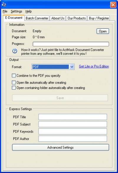 ActMask Document Converter CE 3.175 screenshot