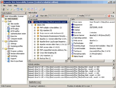 Acunetix Web Vulnerability Scanner 3.0 screenshot