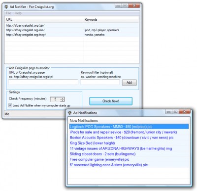 Ad Notifier 1.2 screenshot