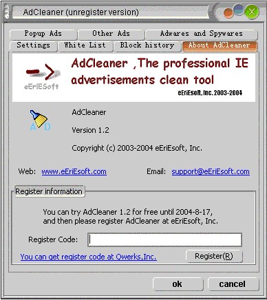 AdCleaner 1.2 screenshot AdCleaner 1.2 screenshot