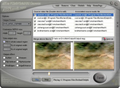 ADShareit AVI to VCD/DVD/MPEG Converter 3.0 screenshot