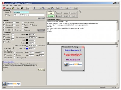 Advanced DHTML Popup Pro v2.30 screenshot Advanced DHTML Popup Pro v2.30 screenshot