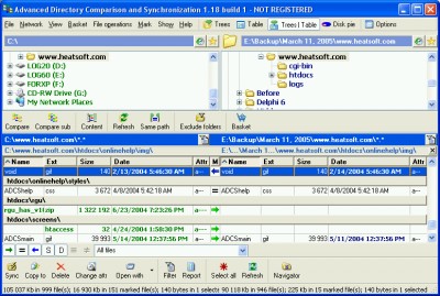 Advanced Directory Comparison and Synchronization 1.19 screenshot