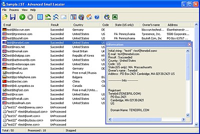 Advanced Email Locator 1.62 screenshot Advanced Email Locator 1.62 screenshot
