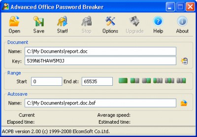 Advanced Office Password Breaker 1.40 screenshot Advanced Office Password Breaker 1.40 screenshot