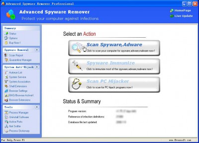 Advanced Spyware Remover 1.91 screenshot Advanced Spyware Remover 1.91 screenshot