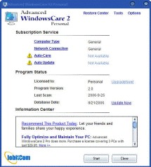 Advanced WindowsCare 2 Personal 2.10 screenshot
