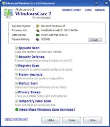 Advanced WindowsCare 2 Professional 2.10 screenshot Advanced WindowsCare 2 Professional 2.10 screenshot