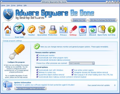 Adware Spyware Be Gone 2.1.1 screenshot Adware Spyware Be Gone 2.1.1 screenshot